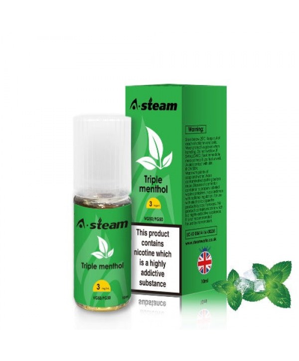 Triple Menthol 50/50 E-Liquid by A Steam 10ml